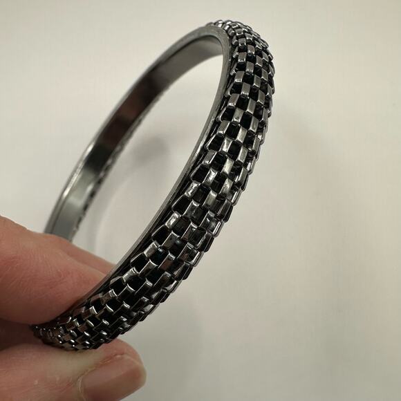 Unbranded Gunmetal Tone Mesh Bangle Bracelet Biker Goth Steampunk Punk - Picture 9 of 11